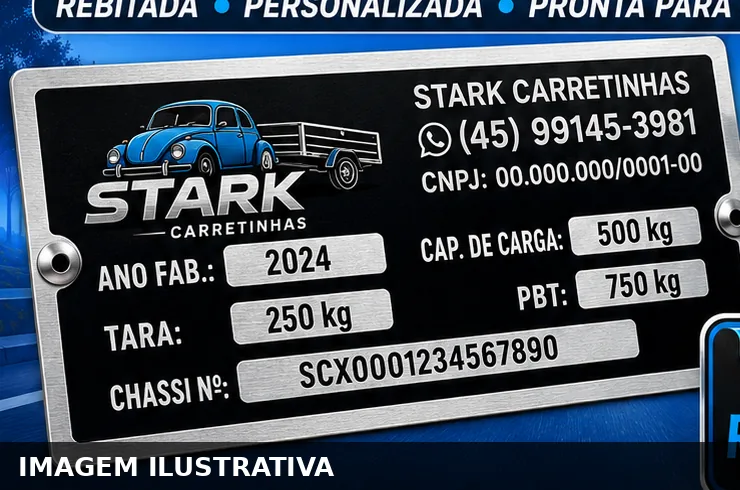 Plaqueta personalizada para carretinha